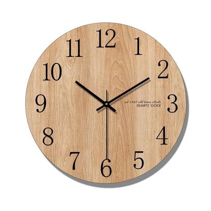 Horloge murale en bois ronde, silencieuse et épurée – Sylvano