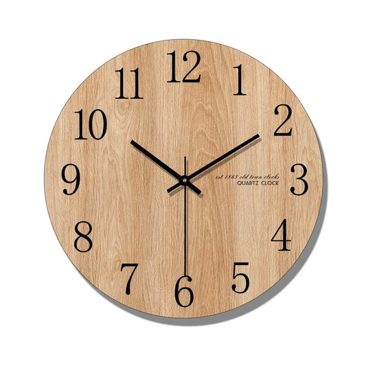Horloge Murale Design Ronde en Bois, Silencieuse et Épurée – Sylvano