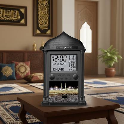 Réveil Azan Numérique Murale et de Bureau – Heures de Prière Mondiales, Adhan, Qibla – Musulman