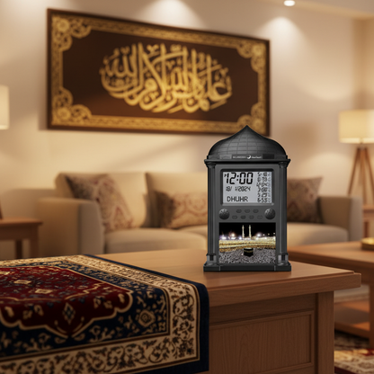 Réveil Azan Numérique Murale et de Bureau – Heures de Prière Mondiales, Adhan, Qibla – Musulman