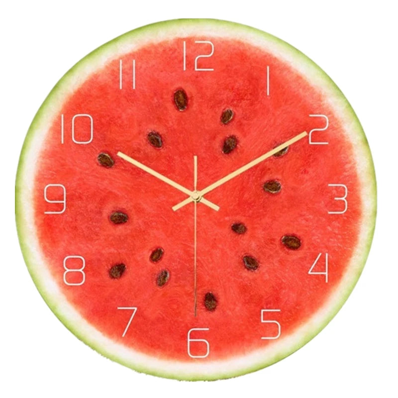 Horloge Murale Design Fruits Tropicaux en Acrylique, Silencieuse et Colorée – Fruvela