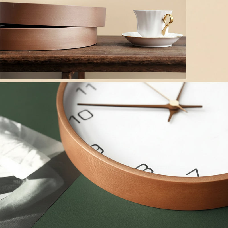 Horloge Murale en Bois Massif Style Nordique, Silencieuse et Naturelle – Auren