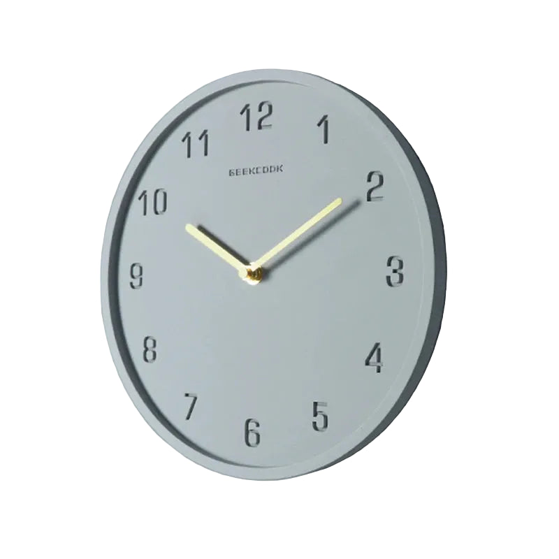 Horloge murale design industrielle en résine effet ciment, analogique et silencieuse – Zmusep
