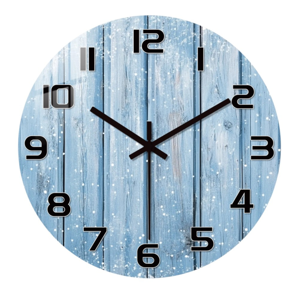 Horloge Murale Rustique en Bois Silencieuse, Flocons de Neige – Flocona