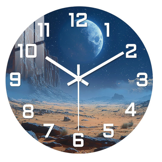 Horloge Murale Originale Désert Lunaire en MDF, Sublime et Décorative – Lunaria