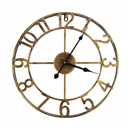 Horloge Murale Industrielle Ronde en Métal Vintage, Silencieuse et Décorative Grand Format – Ferrano
