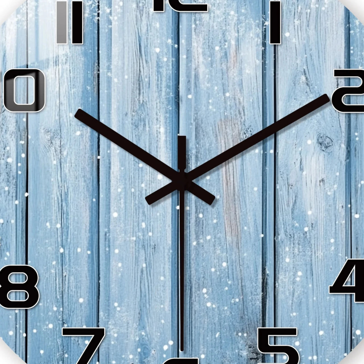 Horloge Murale Rustique en Bois Silencieuse, Flocons de Neige – Flocona