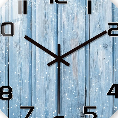 Horloge Murale Rustique en Bois Silencieuse, Flocons de Neige – Flocona