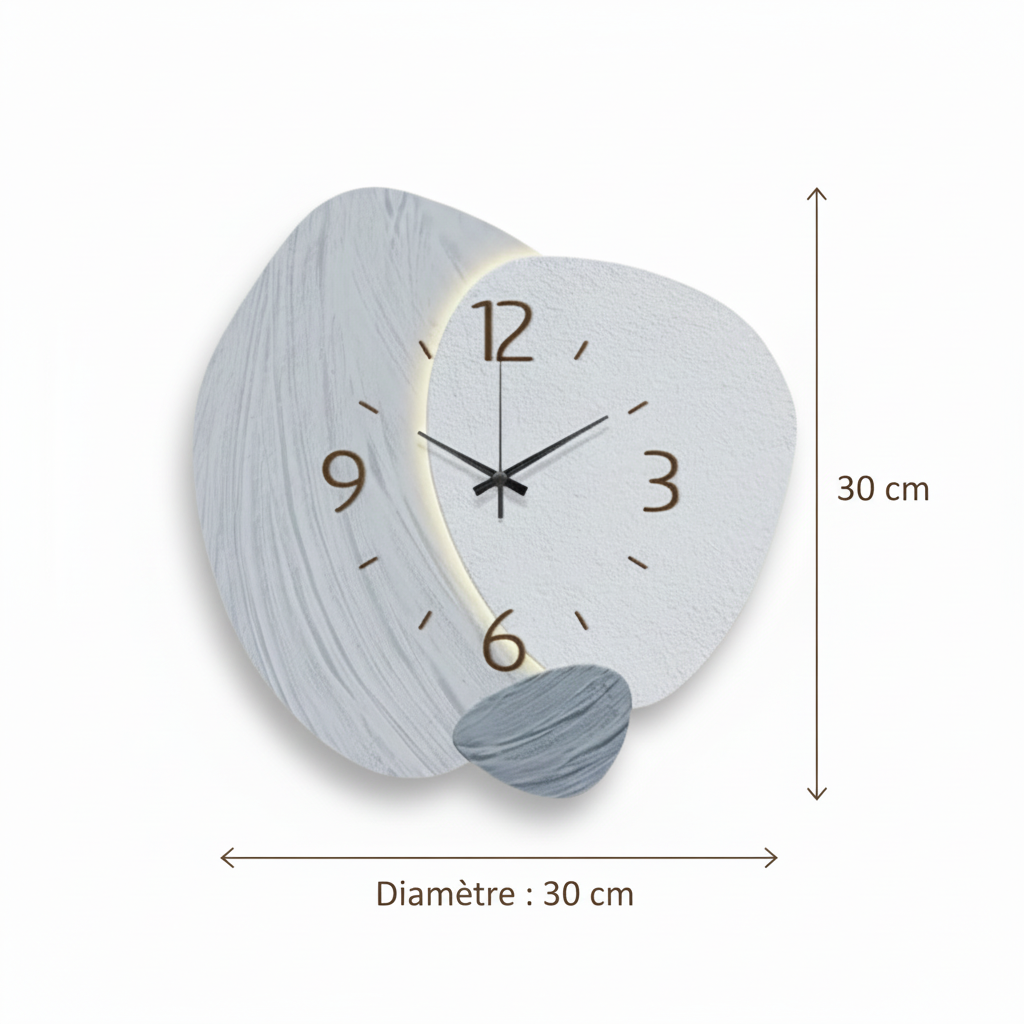 Horloge murale décorative LED pour intérieur moderne – Solenne