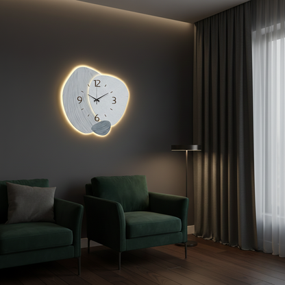 Horloge Murale Design LED Discrète pour Intérieur Moderne, Silencieuse – Solenne
