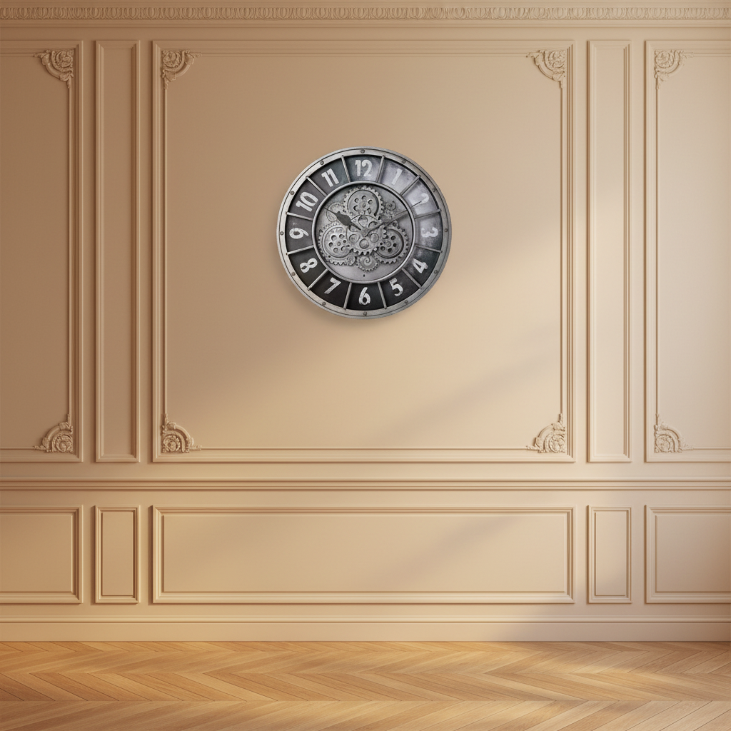 Horloge Murale Industrielle À Engrenages Style Steampunk, Silencieuse et Spectaculaire – Engrena