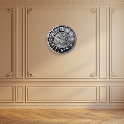 Horloge Murale Industrielle À Engrenages Style Steampunk, Silencieuse et Spectaculaire – Engrena