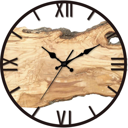 Horloge Murale Design Effet Bois Transparente, Silencieuse – Norévia