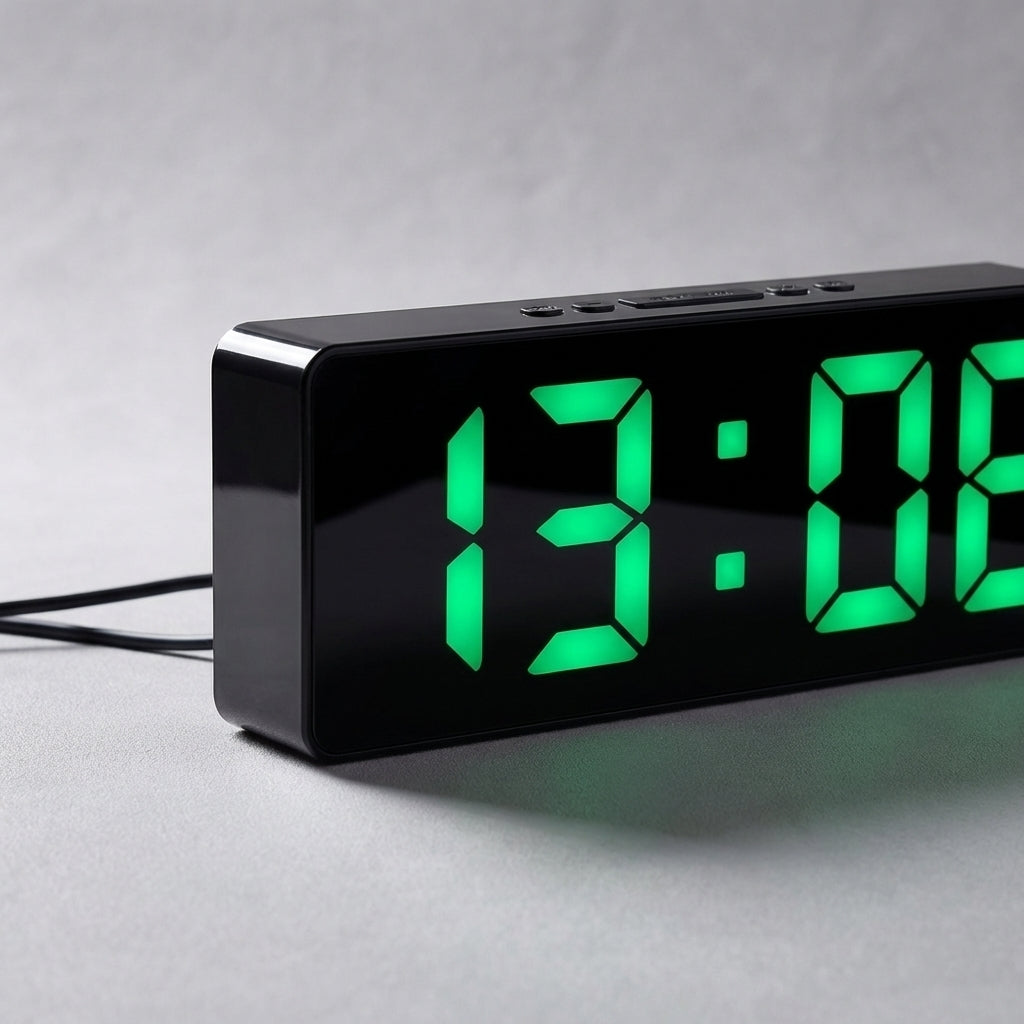 Horloge Murale Design LED Numérique Grand Écran Miroir, Multifonction et Rétroéclairée pour Salon ou Chambre – Glowo
